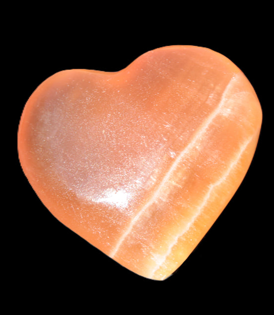 Honey Calcite heart 51-54mm  68-78g Rocks and Things