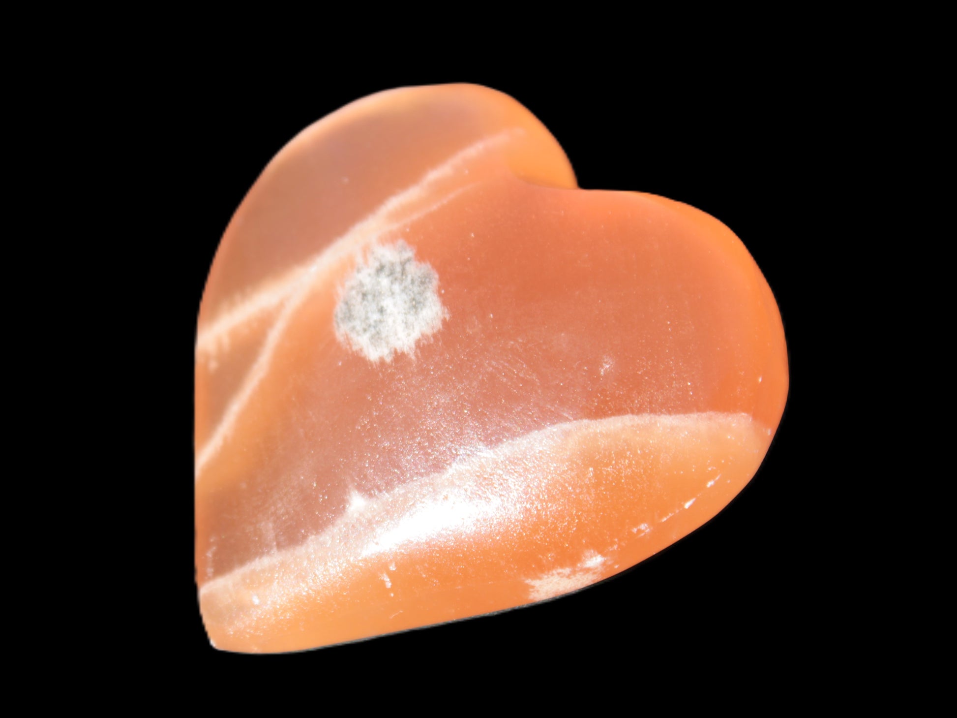 Honey Calcite heart 51-54mm  68-78g Rocks and Things