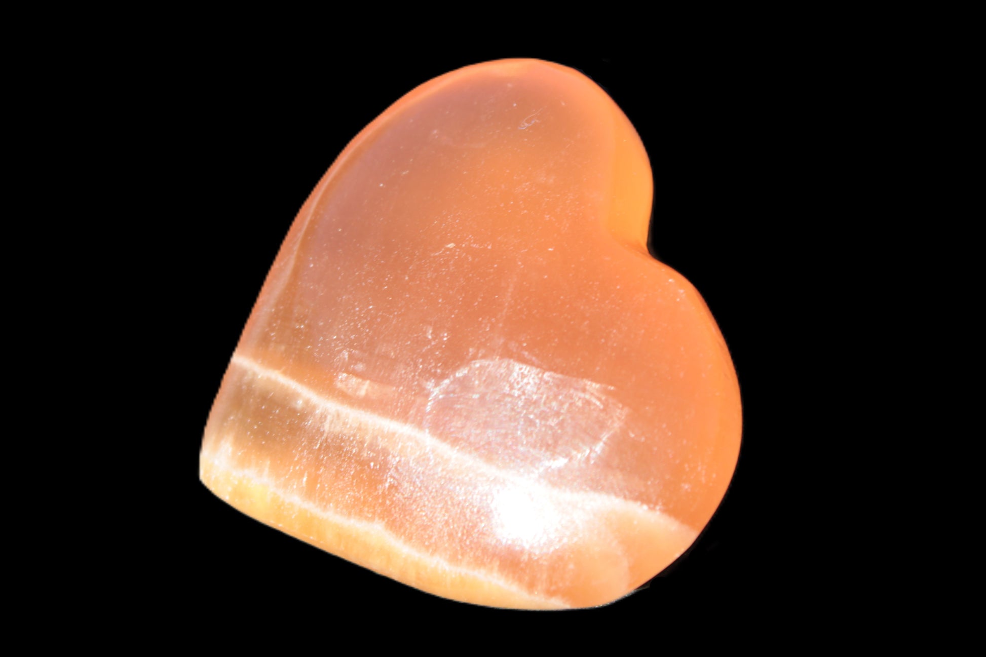 Honey Calcite heart 51-54mm  68-78g Rocks and Things