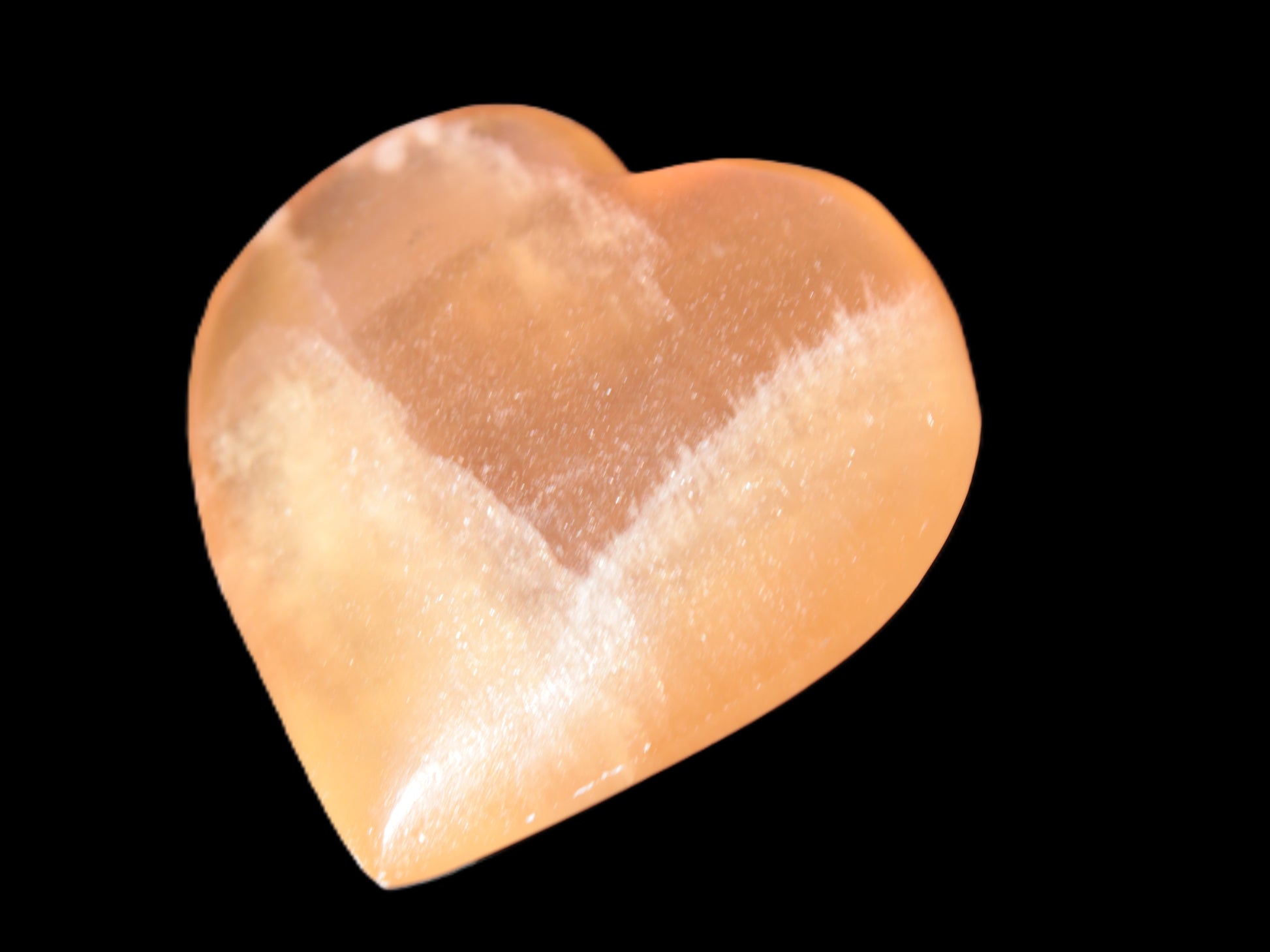 Honey Calcite heart 51-54mm  68-78g Rocks and Things