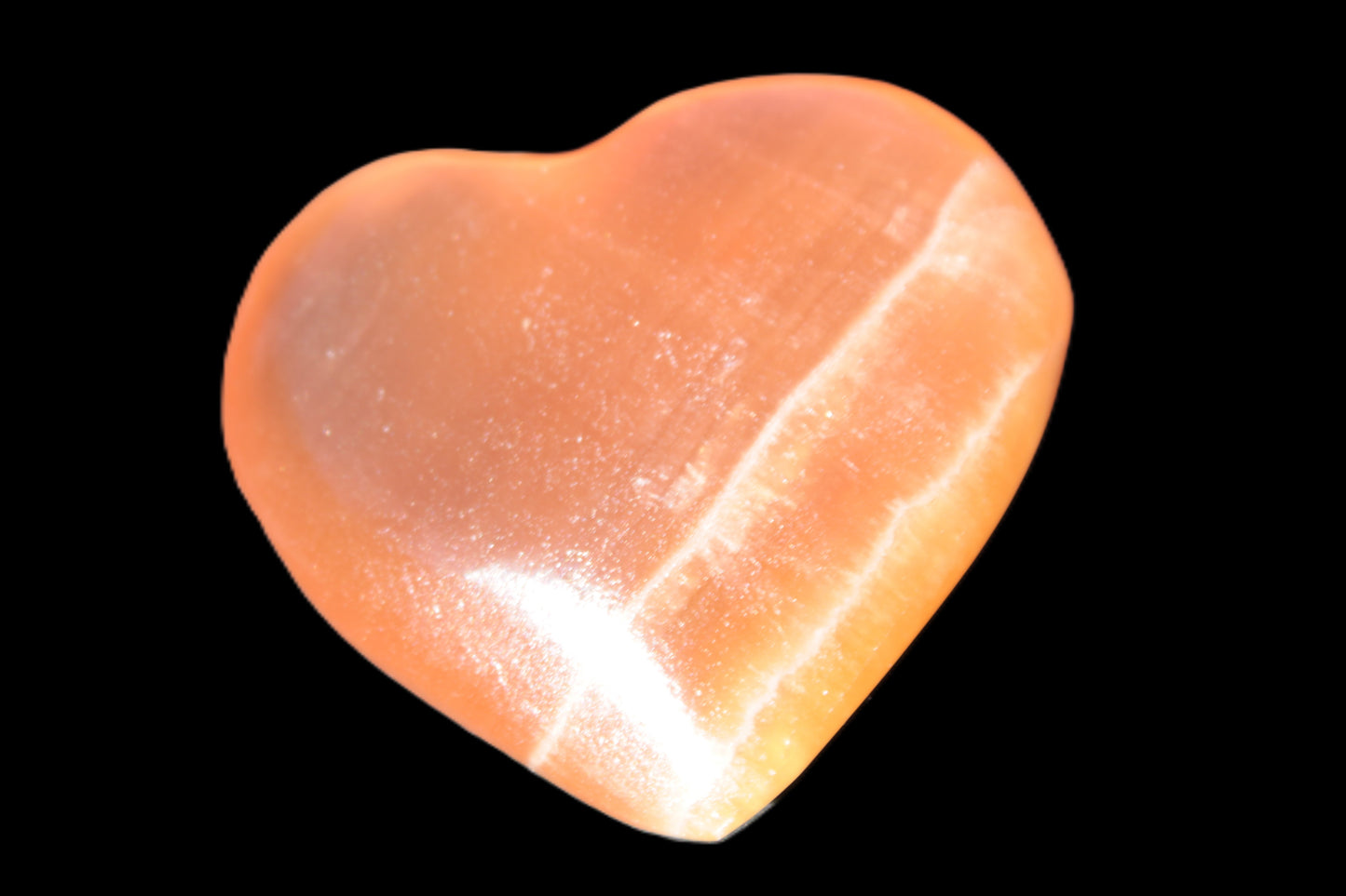 Honey Calcite heart 51-54mm  68-78g Rocks and Things