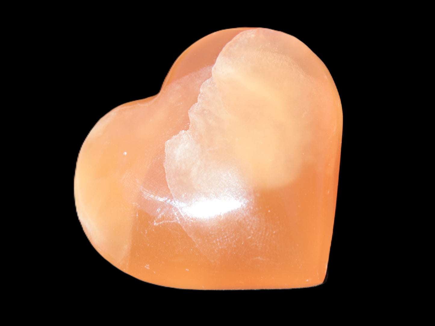 Honey Calcite heart 51-54mm  68-78g Rocks and Things