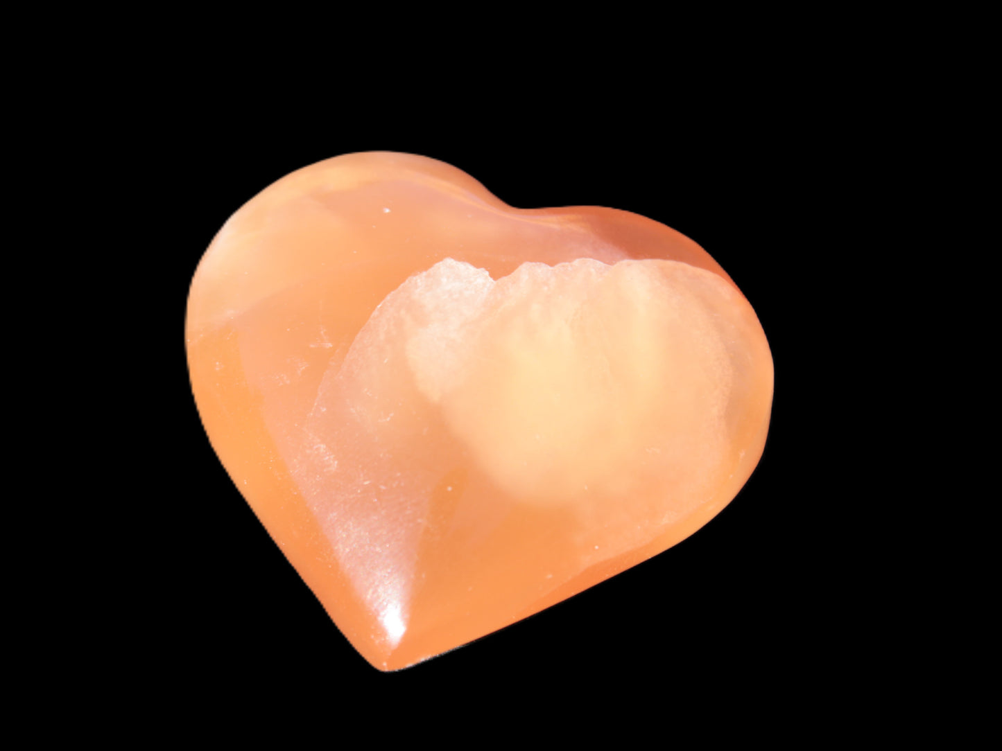 Honey Calcite heart 51-54mm  68-78g Rocks and Things