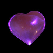 Honey Calcite heart 51-54mm  68-78g in UV light
