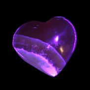 Honey Calcite heart 51-54mm  68-78g in UV light