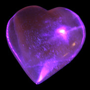 Honey Calcite heart 51-54mm  68-78g in UV light