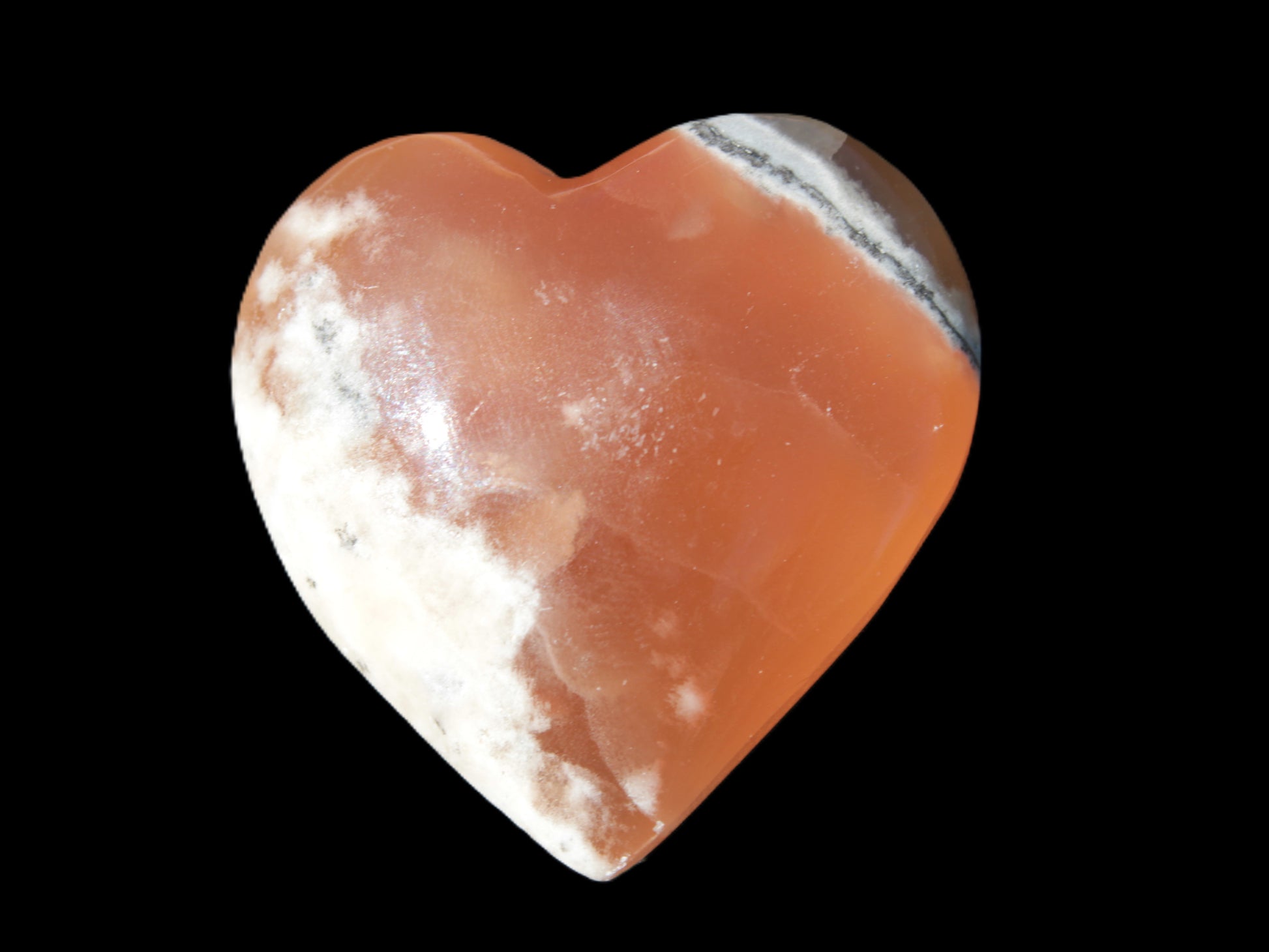 Honey Calcite heart 51-53mm  67.2-84.8g Rocks and Things