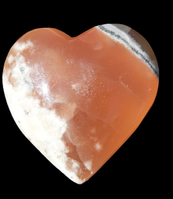 Honey Calcite heart 51-53mm  67.2-84.8g Rocks and Things