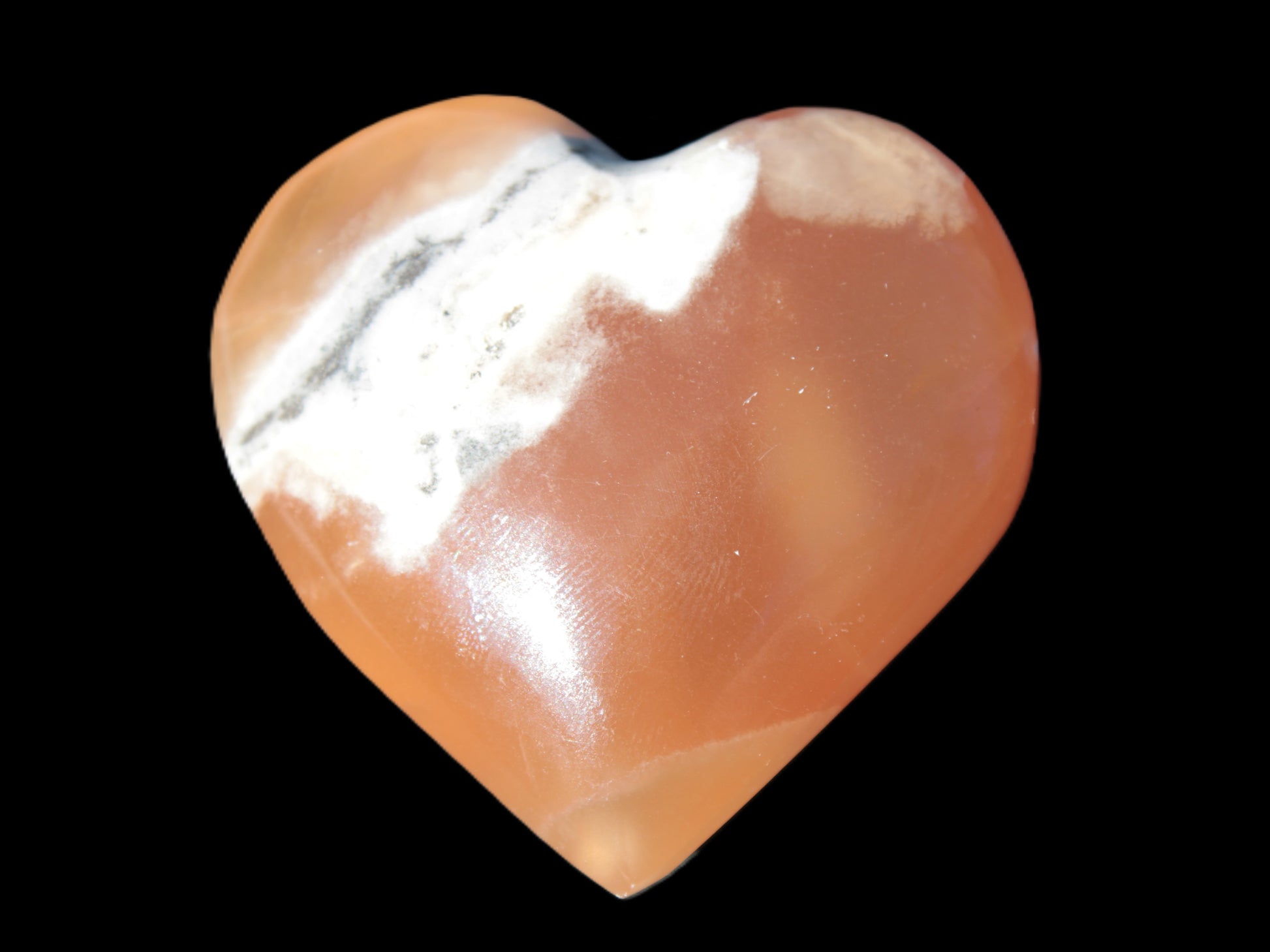 Honey Calcite heart 51-53mm  67.2-84.8g Rocks and Things