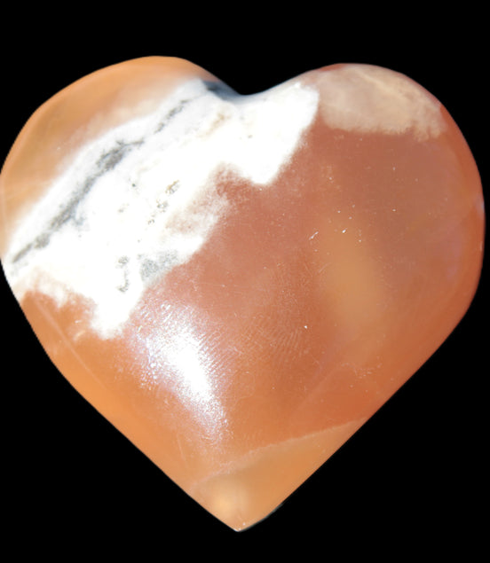 Honey Calcite heart 51-53mm  67.2-84.8g Rocks and Things