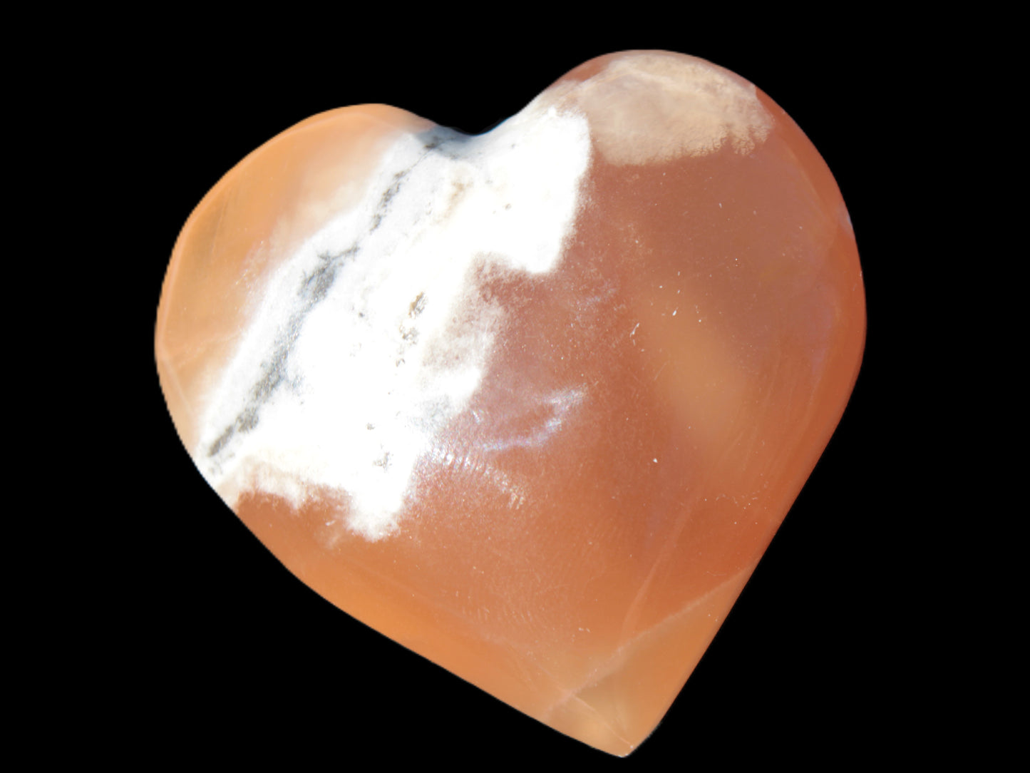 Honey Calcite heart 51-53mm  67.2-84.8g Rocks and Things