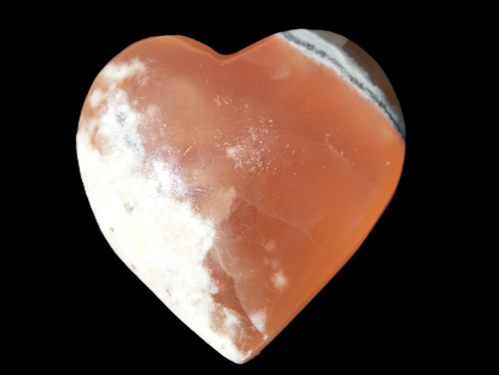 Honey Calcite heart 51-53mm  67.2-84.8g Rocks and Things