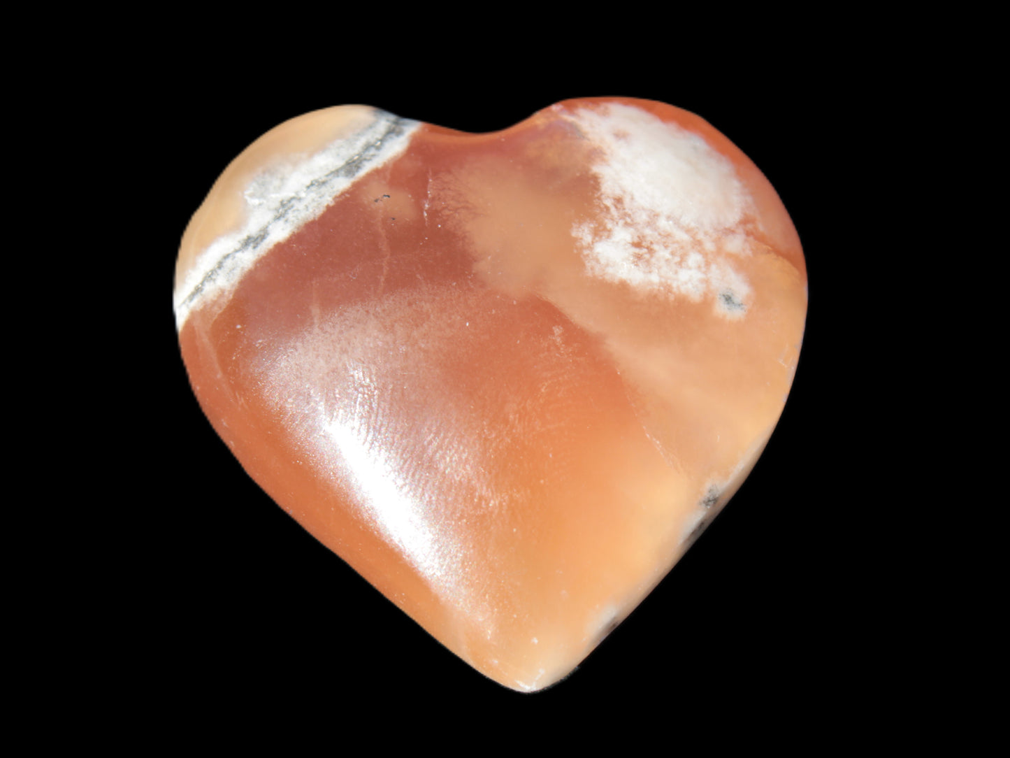 Honey Calcite heart 51-53mm  67.2-84.8g Rocks and Things