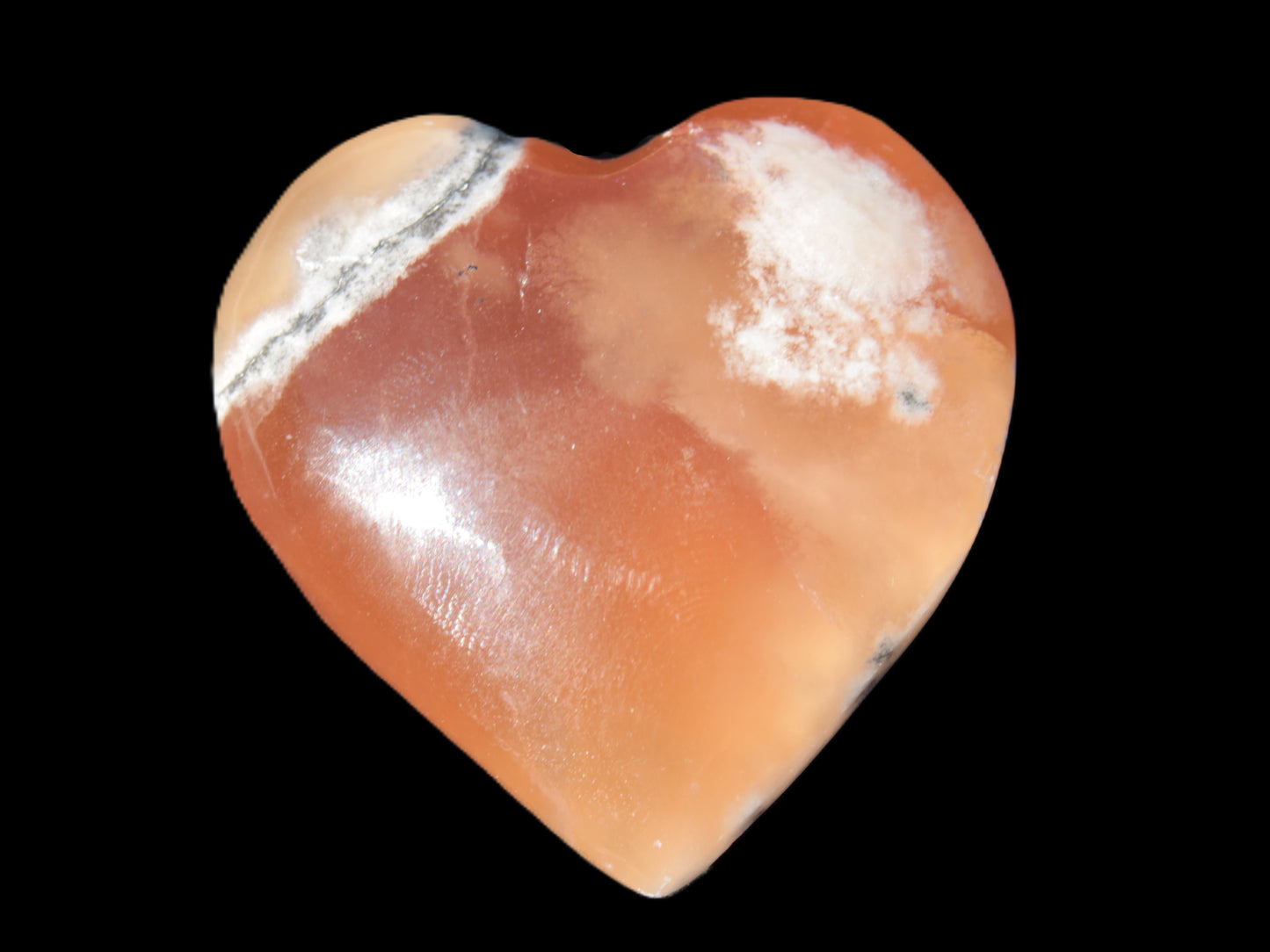 Honey Calcite heart 51-53mm  67.2-84.8g Rocks and Things