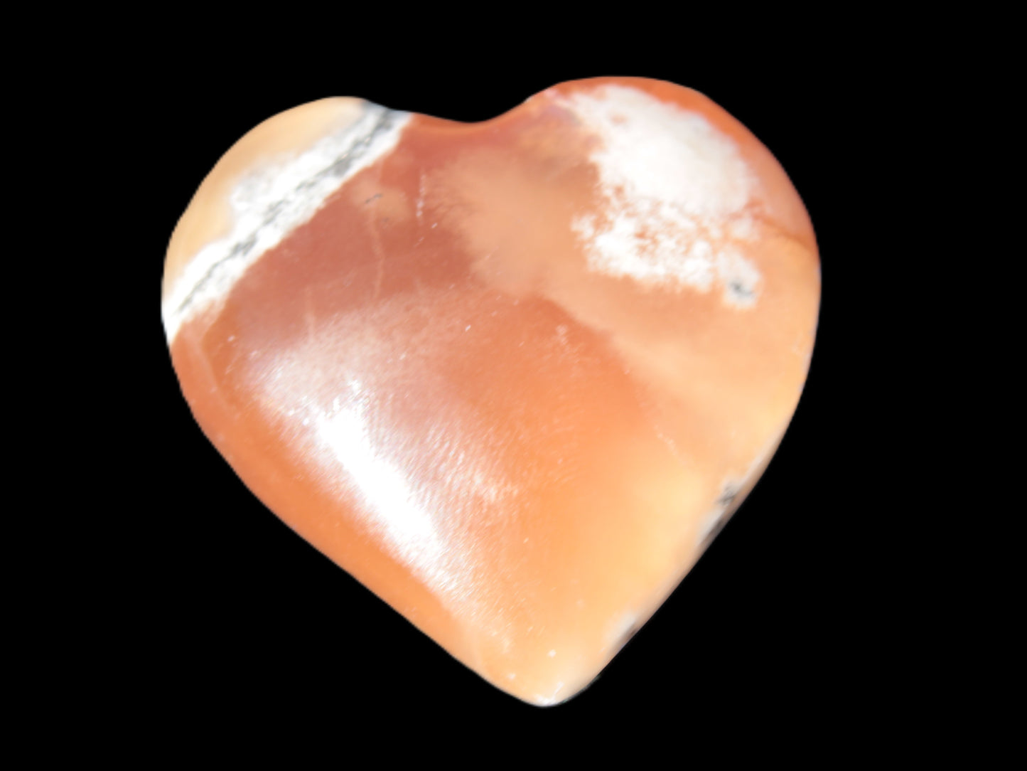 Honey Calcite heart 51-53mm  67.2-84.8g Rocks and Things