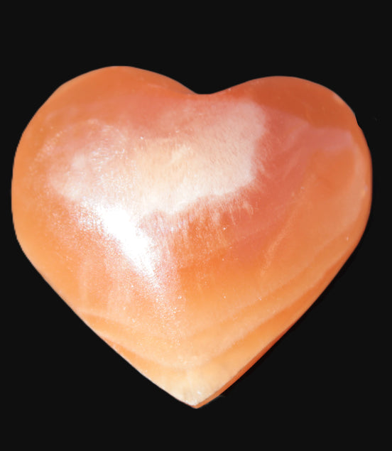 Honey Calcite puffed heart 46*47*25mm  69.3g Rocks and Things