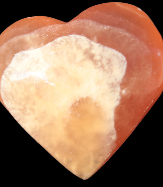 Honey Calcite puffed heart 46*47*25mm  69.3g Rocks and Things