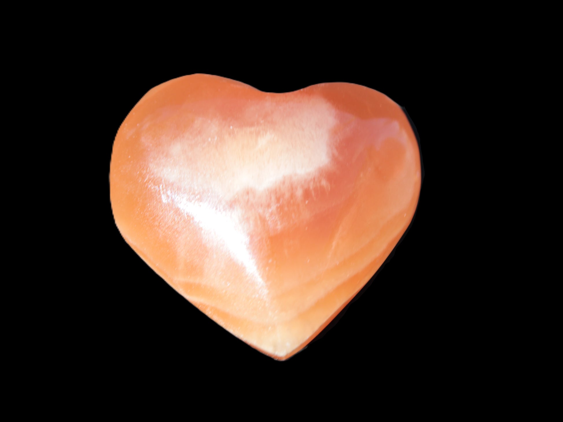 Honey Calcite puffed heart 46*47*25mm  69.3g Rocks and Things