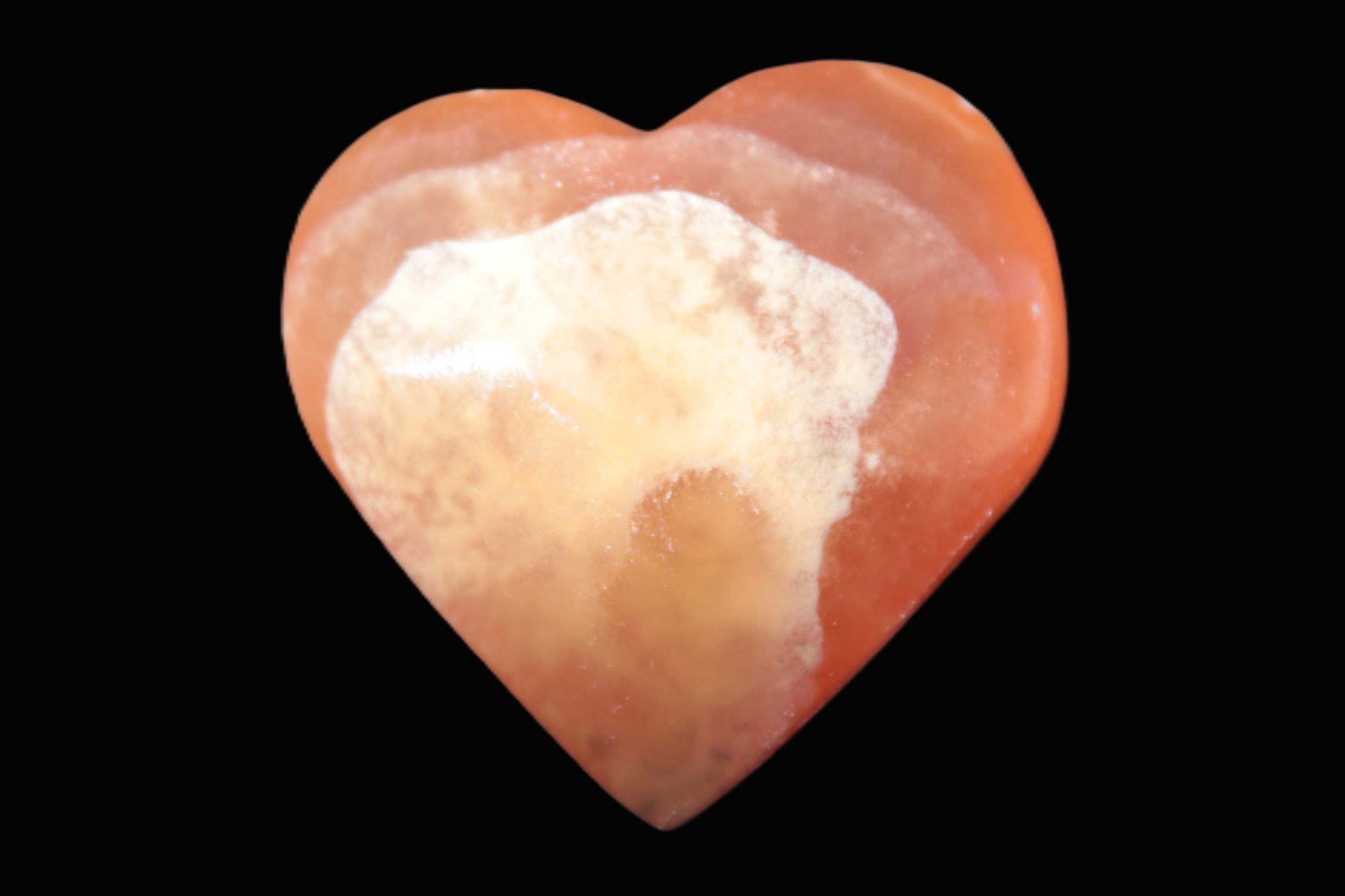 Honey Calcite puffed heart 46*47*25mm  69.3g Rocks and Things