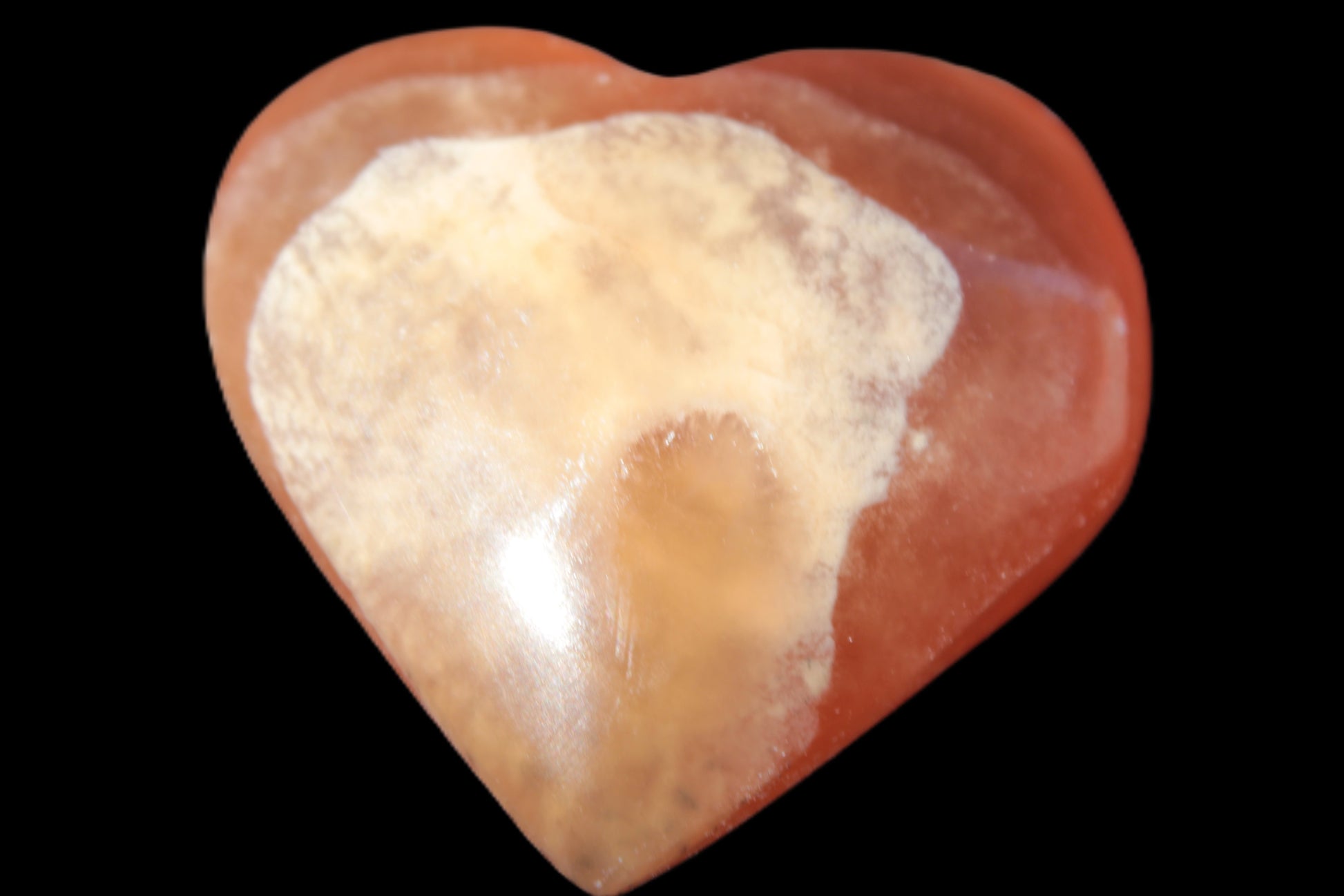 Honey Calcite puffed heart 46*47*25mm  69.3g Rocks and Things