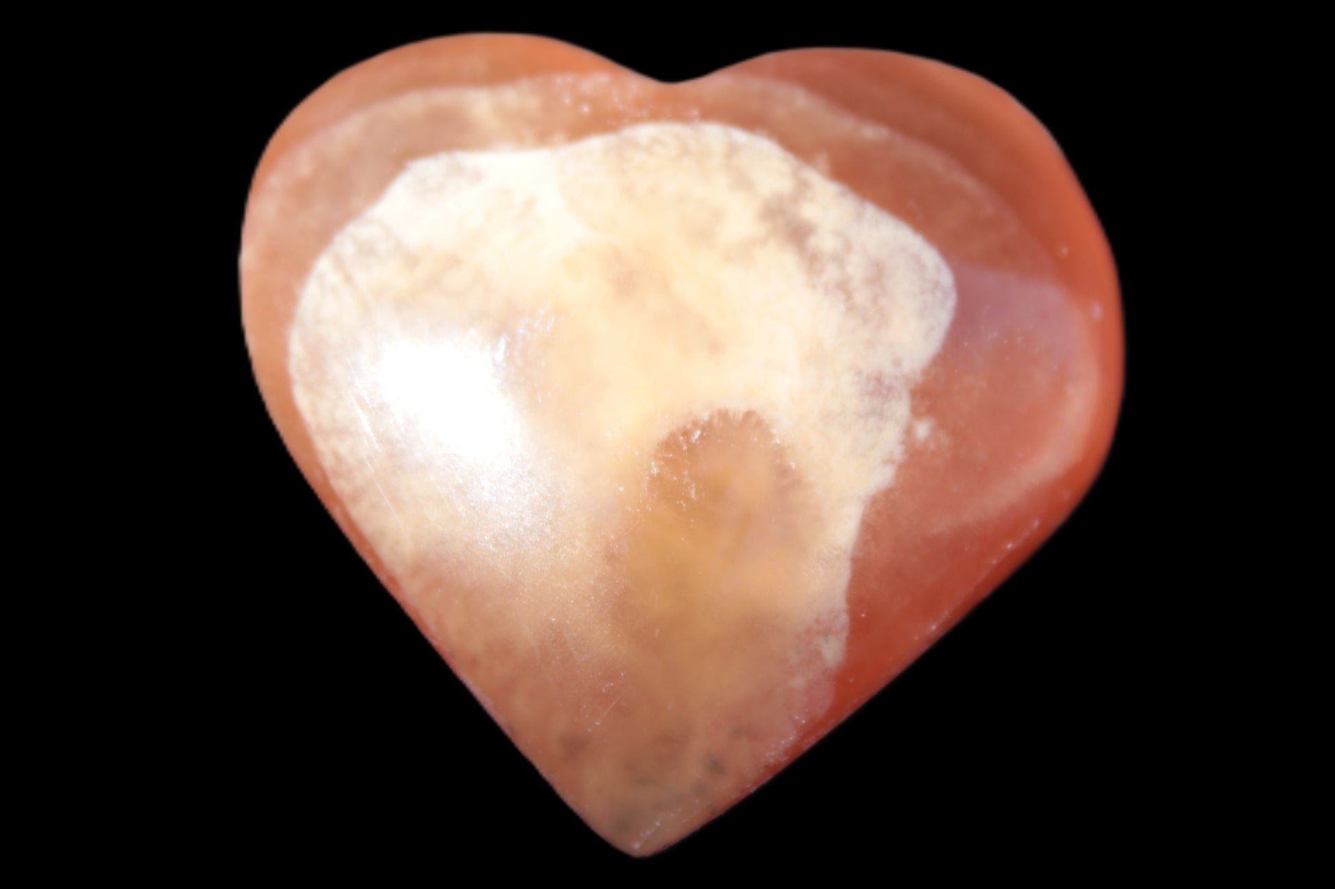 Honey Calcite puffed heart 46*47*25mm  69.3g Rocks and Things