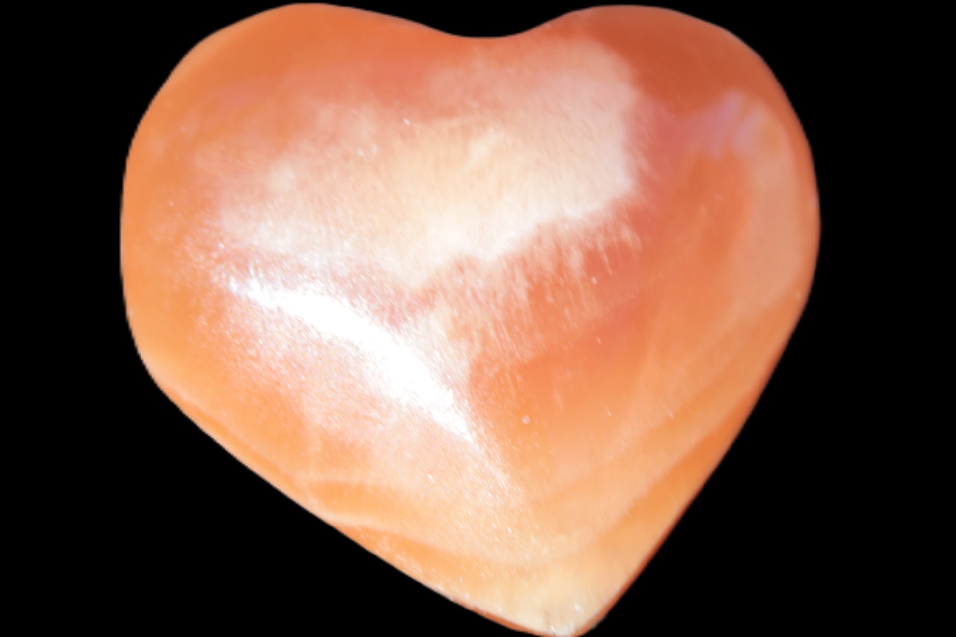 Honey Calcite puffed heart 46*47*25mm  69.3g Rocks and Things