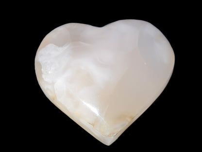 Mangano Calcite hand-carved heart 56*54*20mm 87.5g Rocks and Things