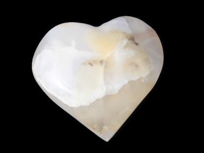 Mangano Calcite hand-carved heart 56*54*20mm 87.5g Rocks and Things