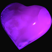 Mangano Calcite hand-carved heart 56*54*20mm 87.5g Rocks and Things