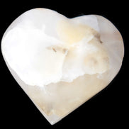 Mangano Calcite hand-carved heart 56*54*20mm 87.5g Rocks and Things
