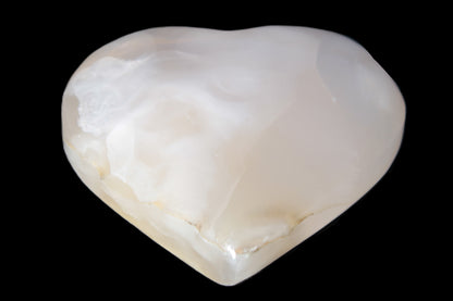 Mangano Calcite hand-carved heart 56*54*20mm 87.5g Rocks and Things