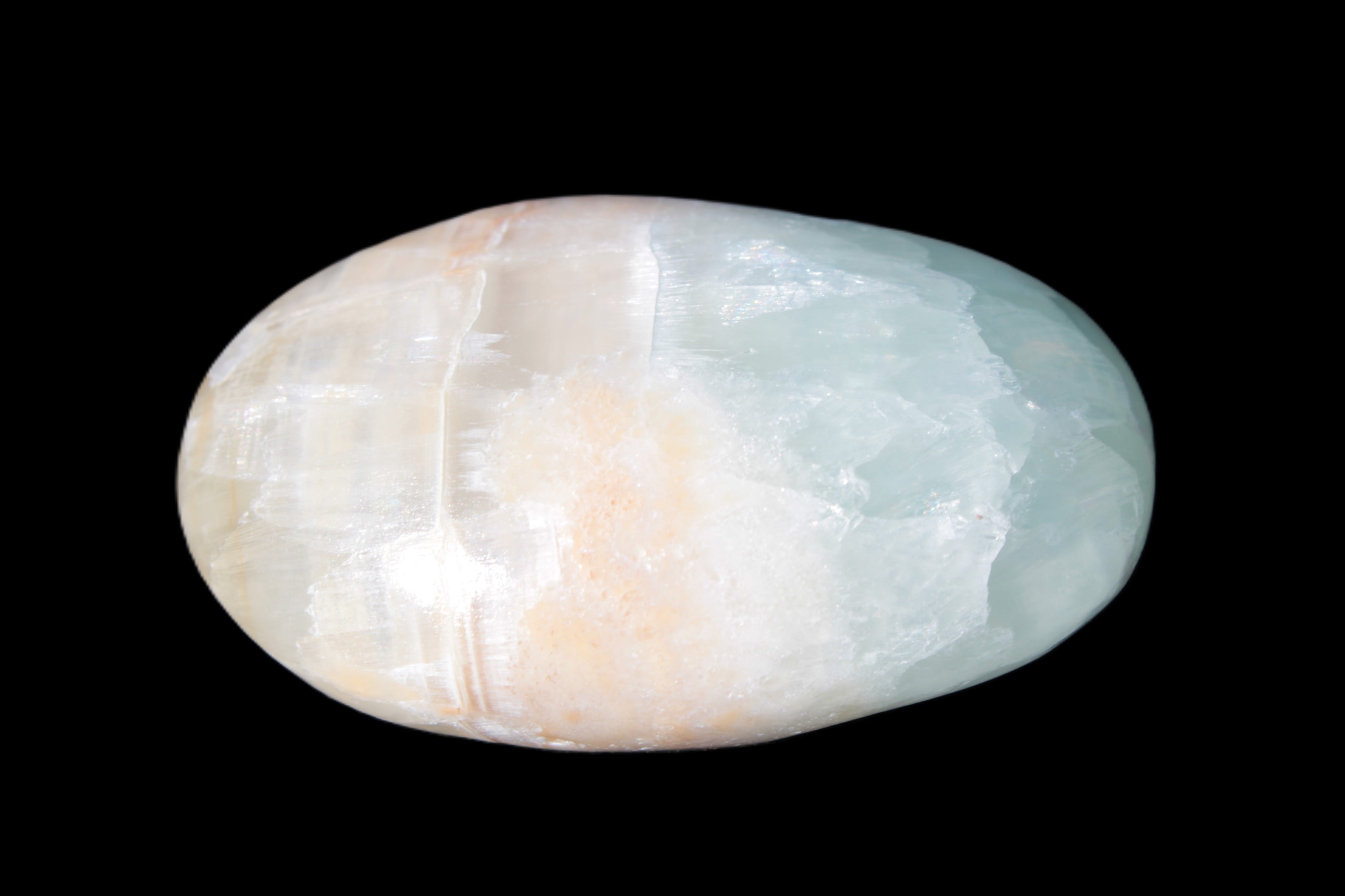 Pistachio Calcite palmstone 64-72mm  121-168g Rocks and Things