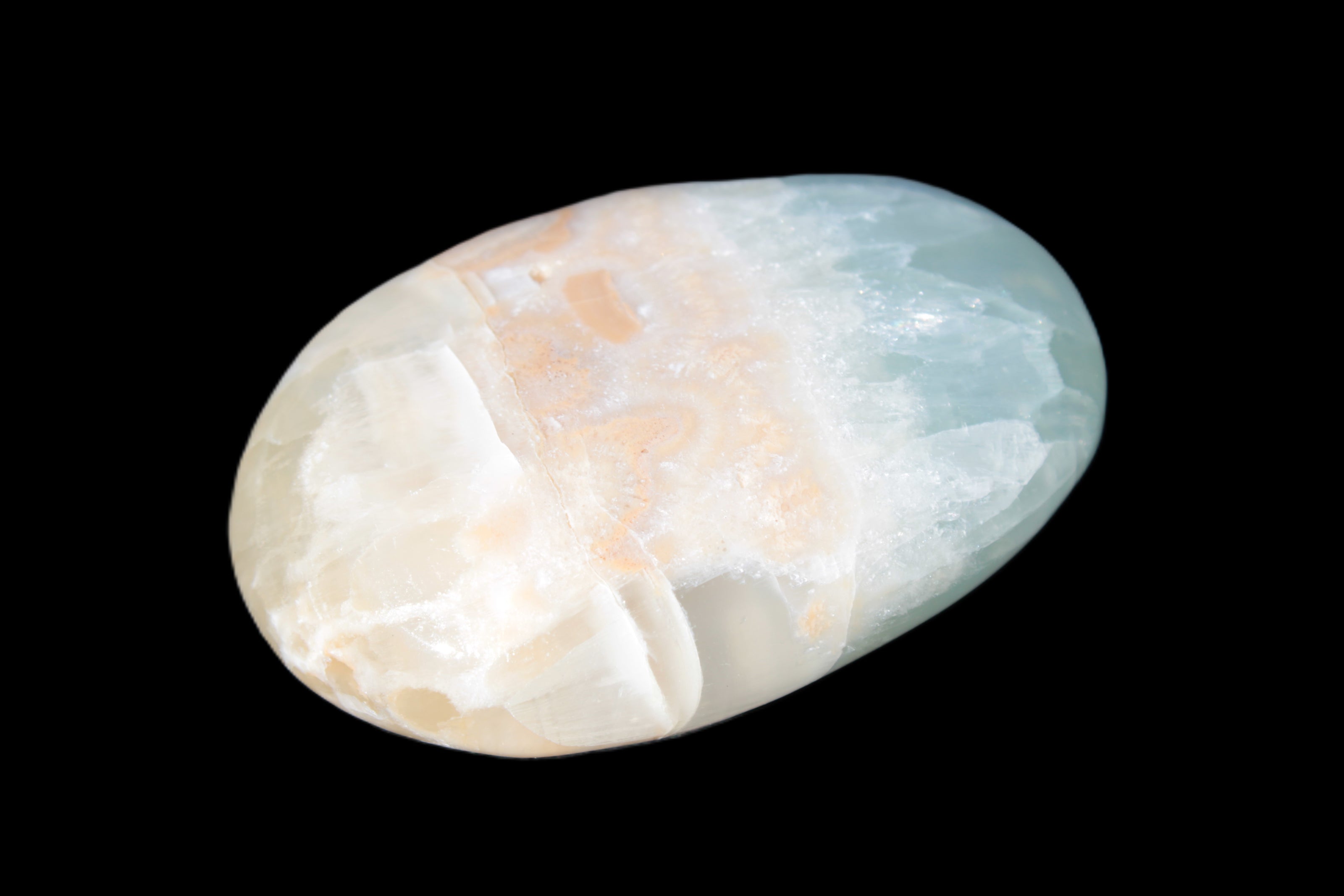 Pistachio Calcite palmstone 64-72mm  121-168g Rocks and Things