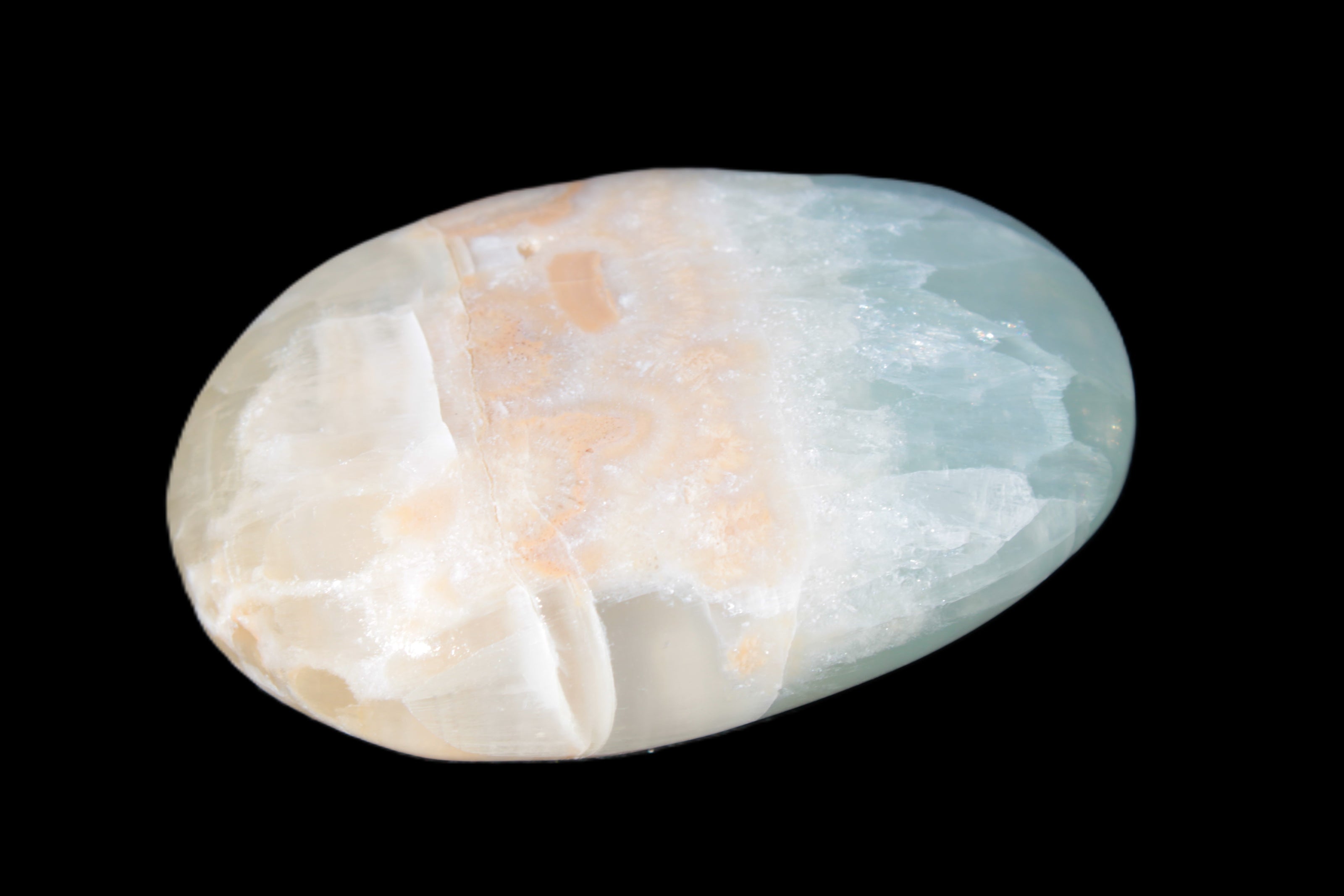 Pistachio Calcite palmstone 64-72mm  121-168g Rocks and Things