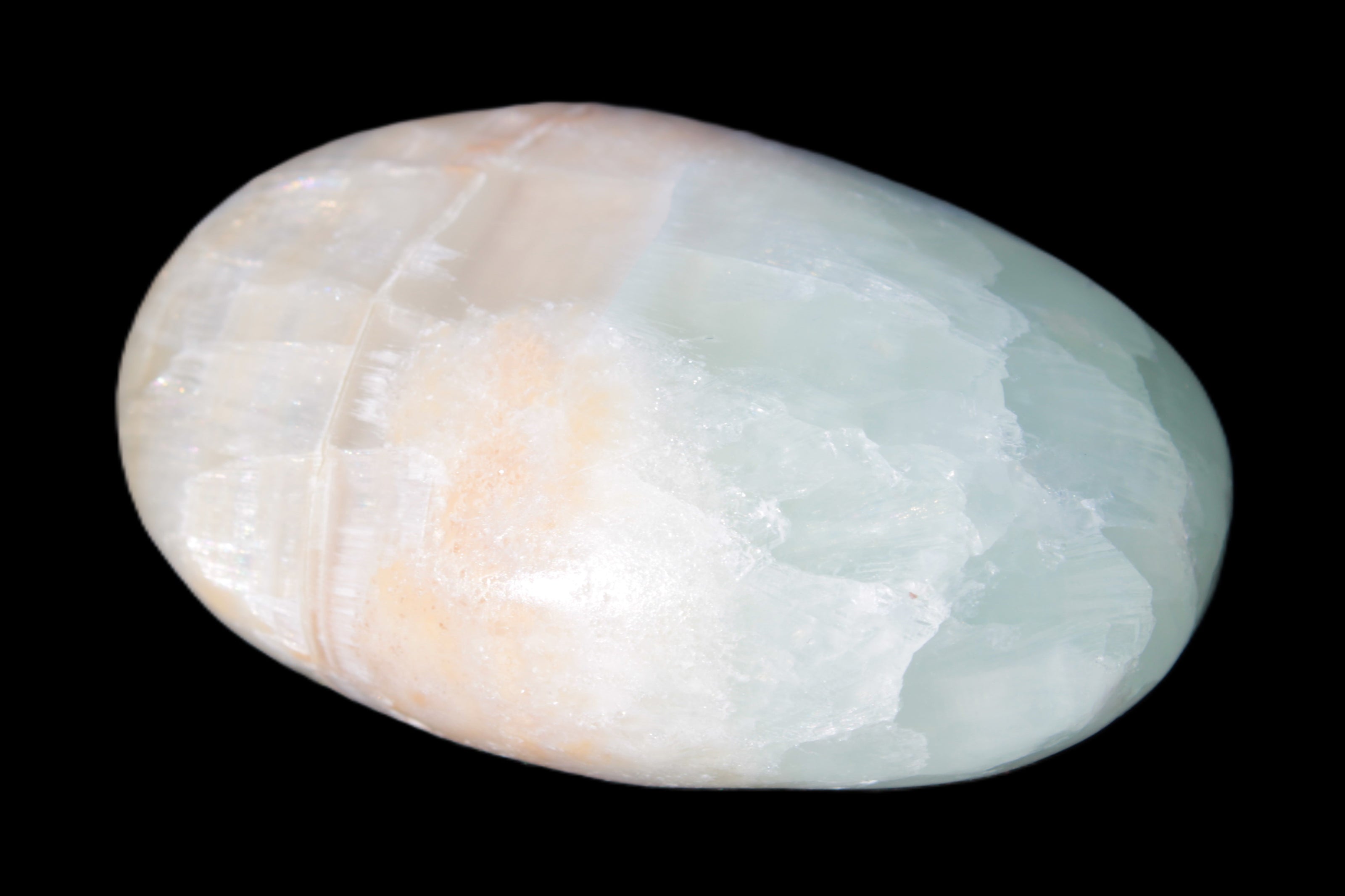 Pistachio Calcite palmstone 64-72mm  121-168g Rocks and Things