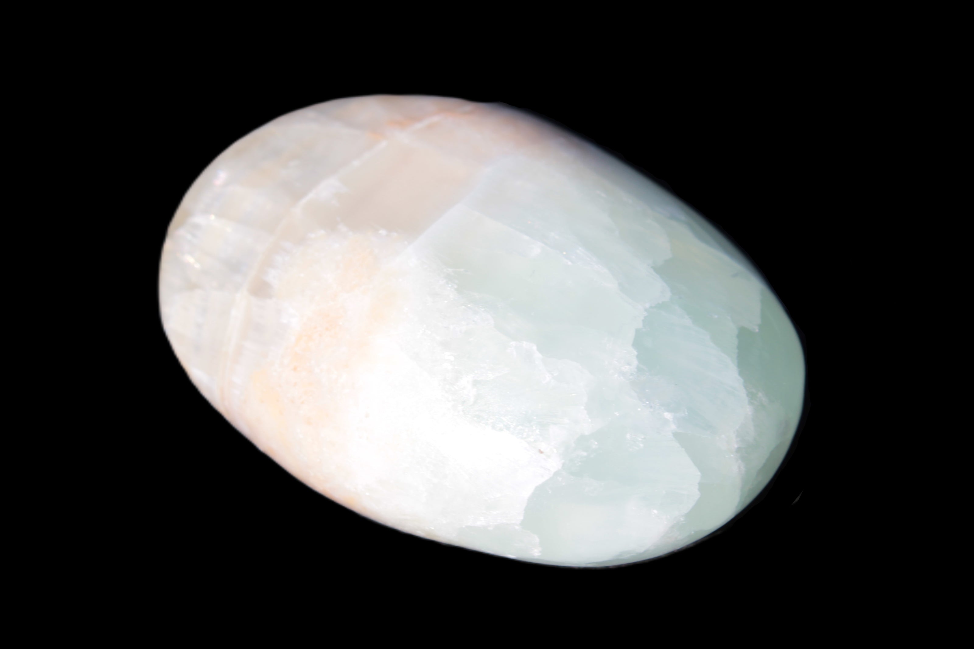 Pistachio Calcite palmstone 64-72mm  121-168g Rocks and Things