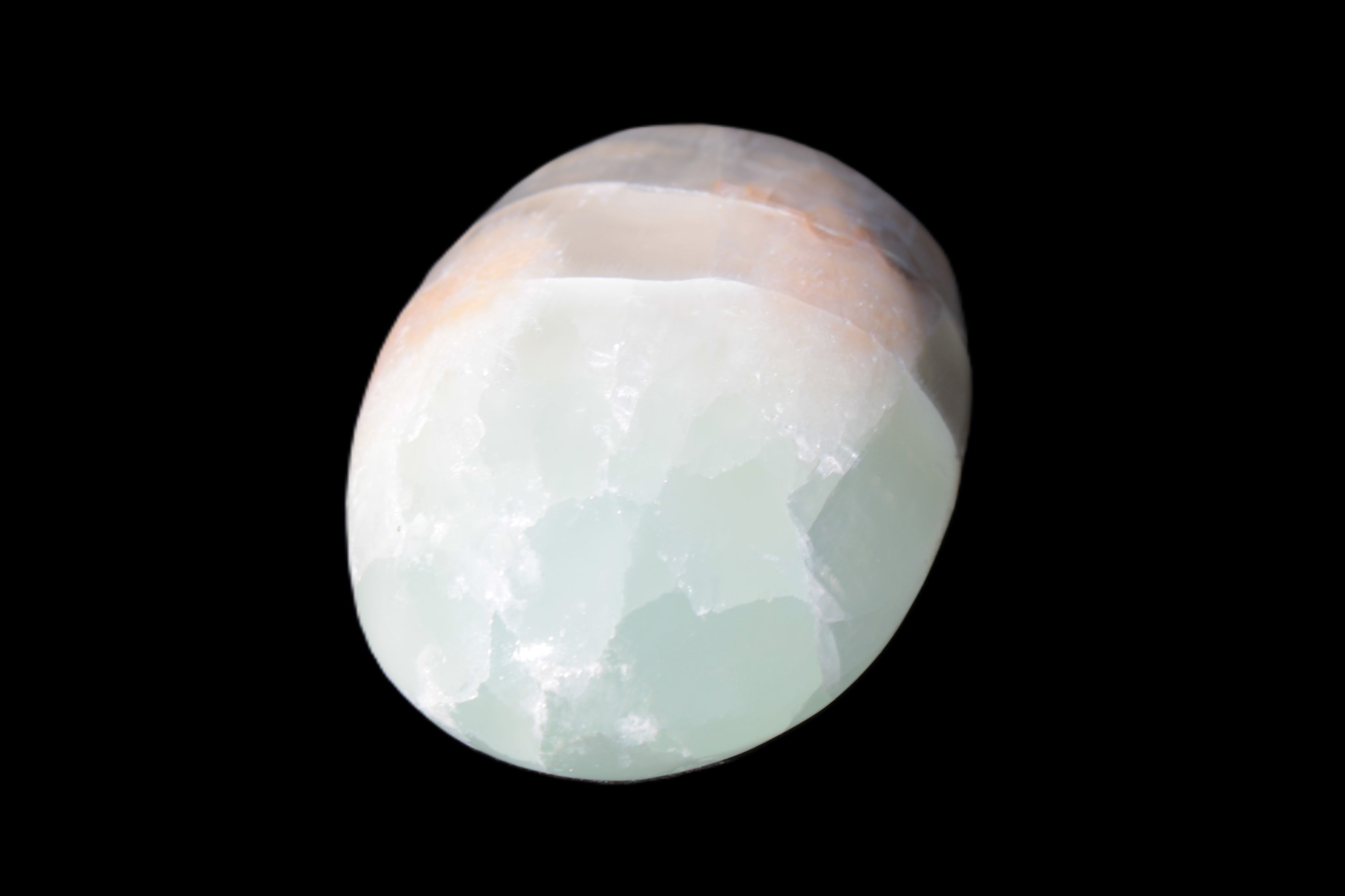 Pistachio Calcite palmstone 64-72mm  121-168g Rocks and Things