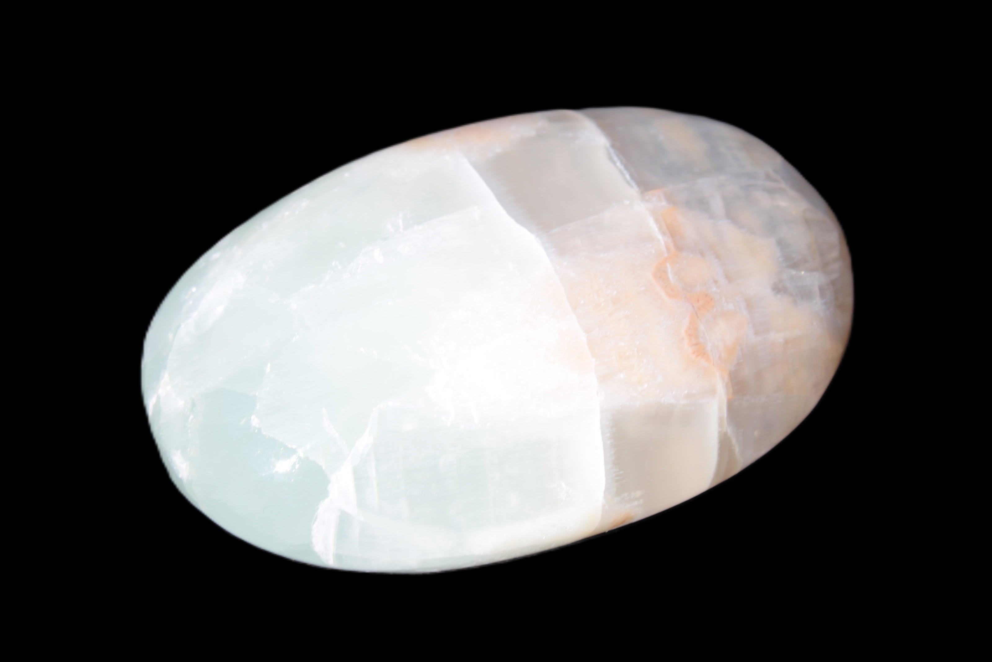 Pistachio Calcite palmstone 64-72mm  121-168g Rocks and Things
