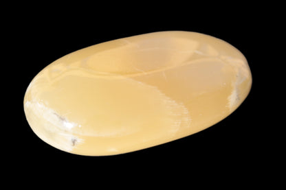 Honey Calcite palm stone 58-62mm 83-95g Rocks and Things