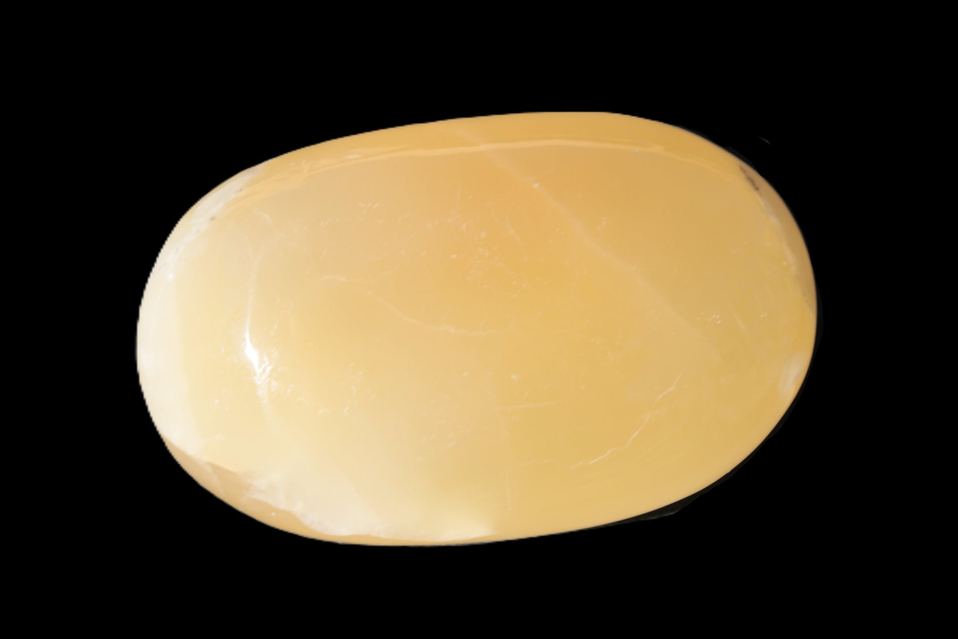 Honey Calcite palm stone 58-62mm 83-95g Rocks and Things