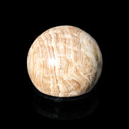Chocolate Calcite closely banded sphere 48mm 159g - Rocks and Things Store