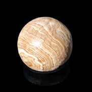 Chocolate Calcite closely banded sphere 48mm 159g - Rocks and Things Store