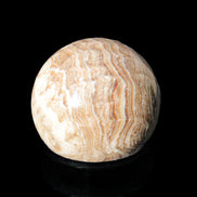 Chocolate Calcite closely banded sphere 48mm 159g - Rocks and Things Store