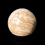 Chocolate Calcite closely banded sphere 48mm 159g - Rocks and Things Store