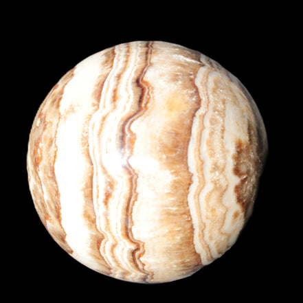Beautiful Chocolate Calcite sphere 48mm 162g in sunlight - Rocks and Things Store
