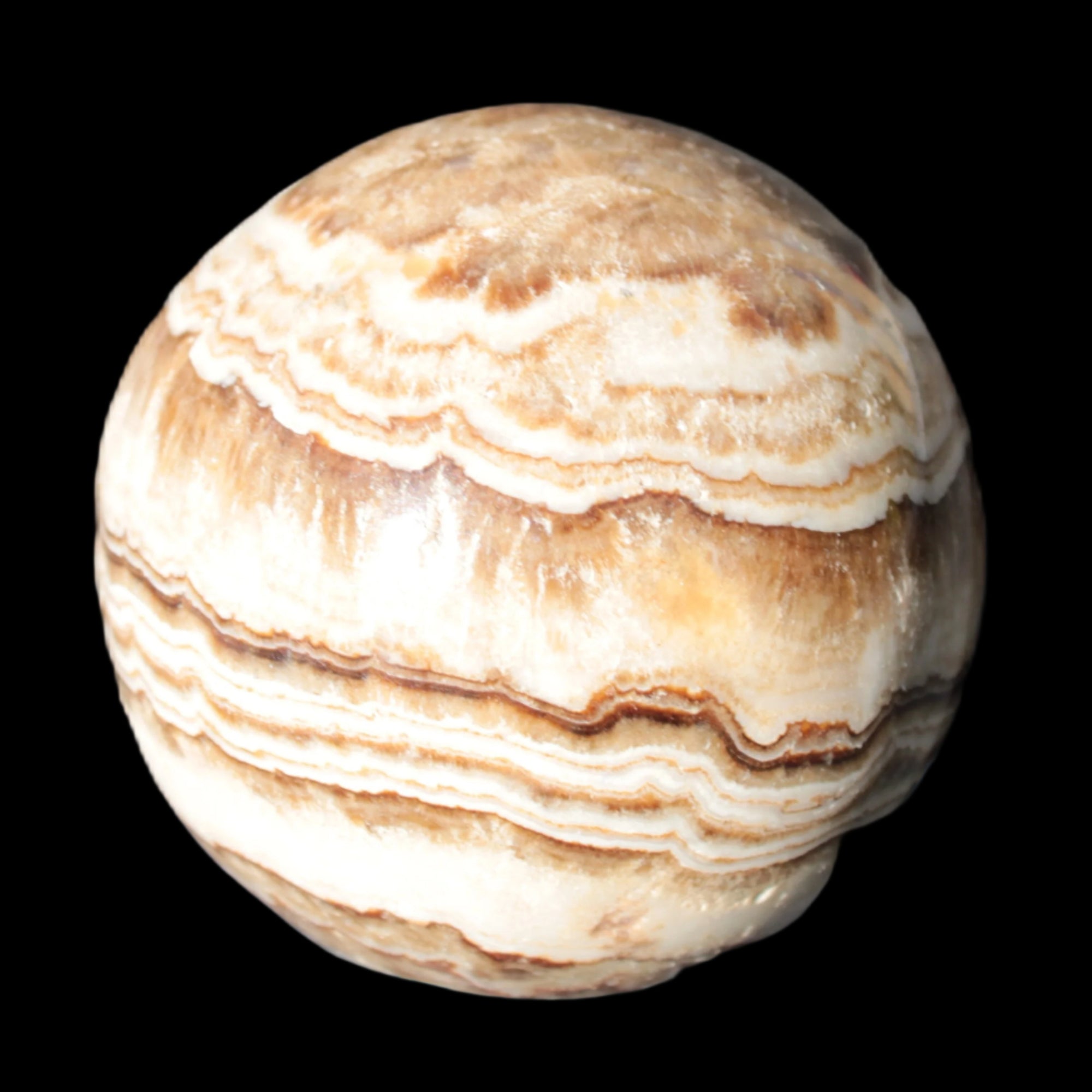 Beautiful Chocolate Calcite sphere 48mm 162g Rocks and Things