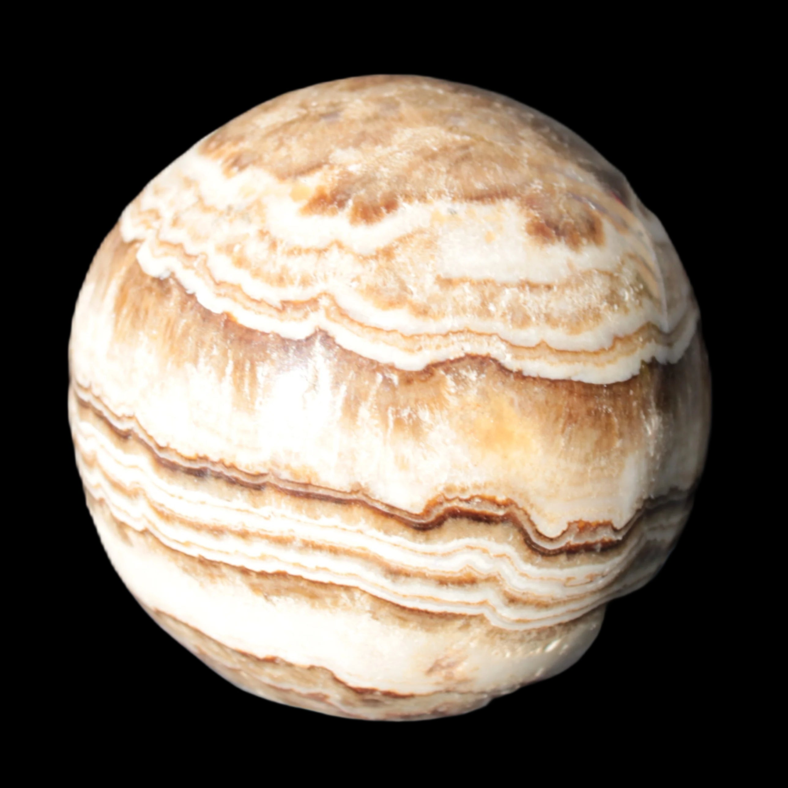 Beautiful Chocolate Calcite sphere 48mm 162g Rocks and Things