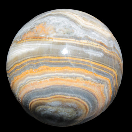 BumbleBee Calcite sphere 51mm  191g in sunshine - Rocks and Things Store