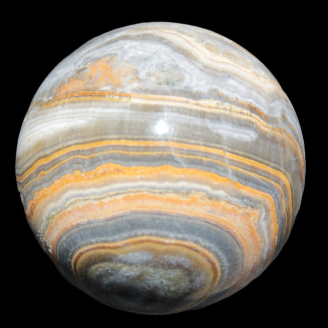 BumbleBee Calcite sphere 51mm  191g in sunshine - Rocks and Things Store