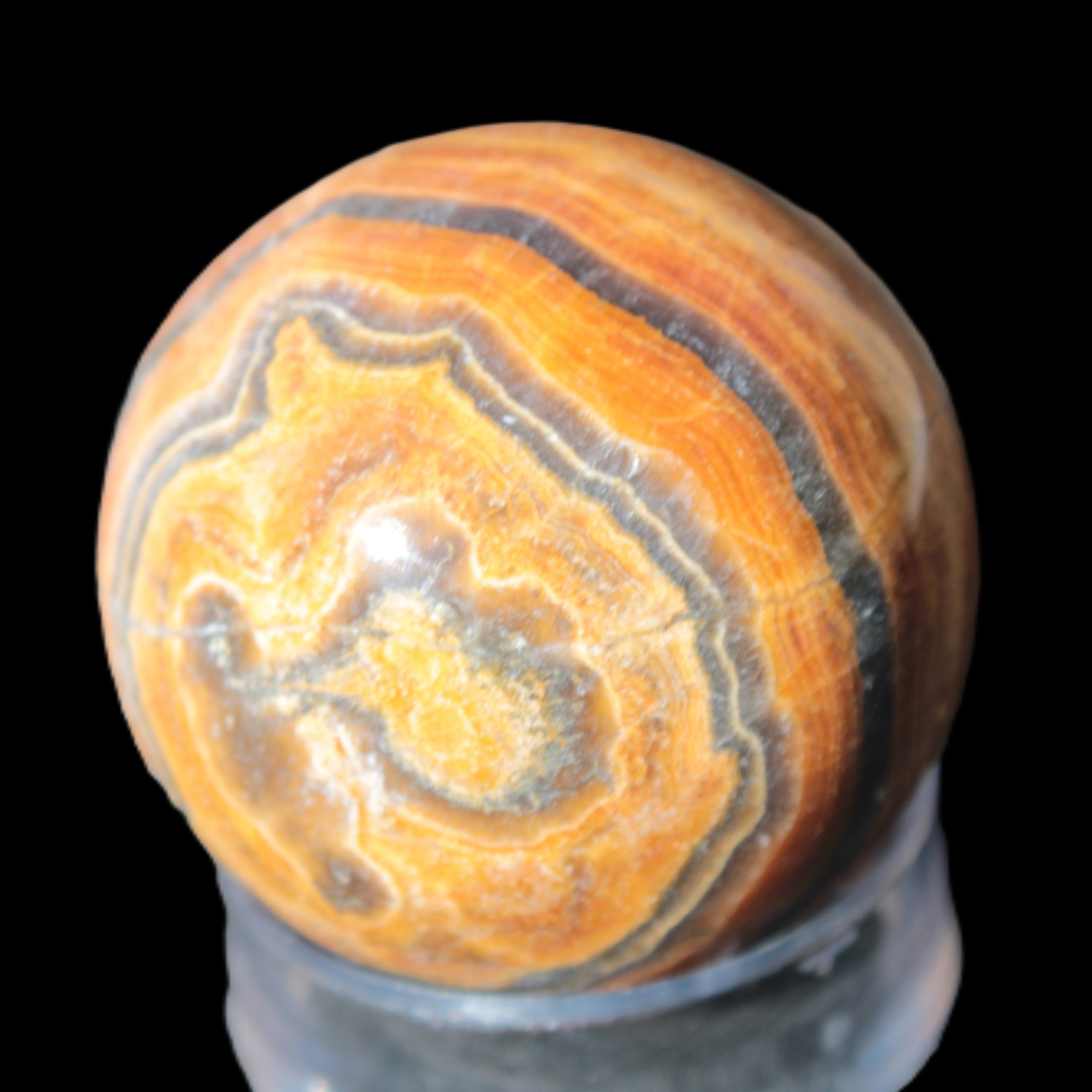 BumbleBee Calcite sphere 51mm  203g - Rocks and Things Store